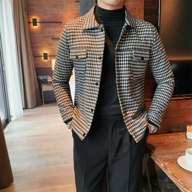 2022 Men Spring High Quality Casual Jackets/male Spring And Autumn Plaid  Lapel Business Coat/man Slim Fit British Jackets S-3xl - Jackets -  AliExpress