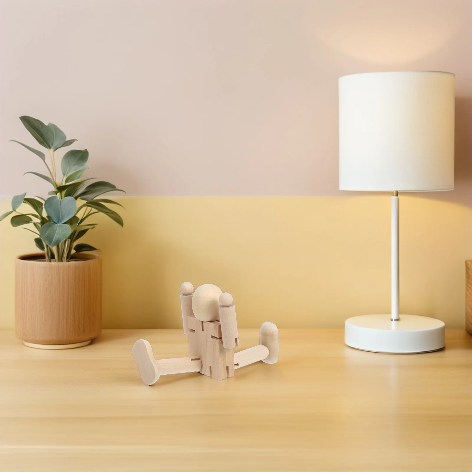 Robot de madera sin terminar con articulaciones flexibles, superficie Natural para manualidades pintables, proyectos de arte para niños pequeños, casa de muñecas, 4 Uds.