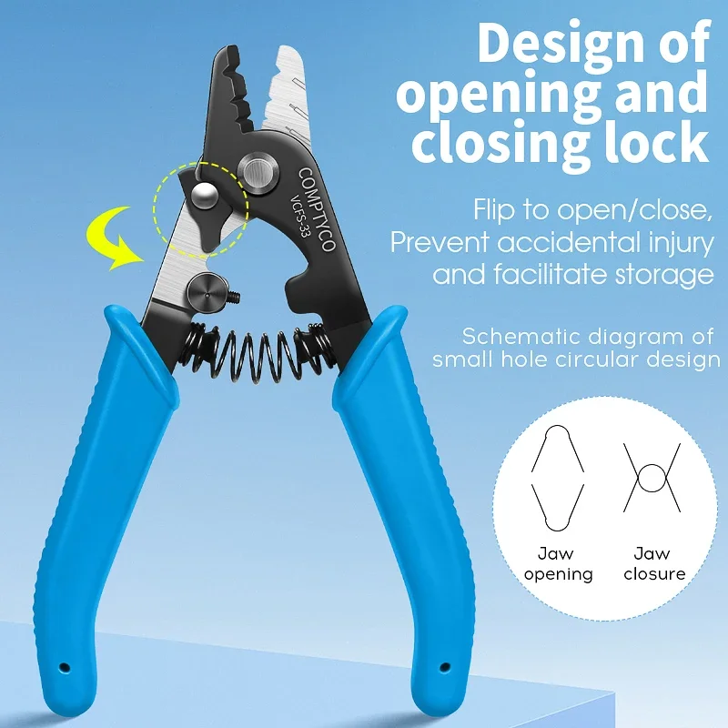 VCFS-33 Three-port Fiber Stripping Pliers Optical Fiber Stripper FTTH Tool Fiber Optic Wire Stripper