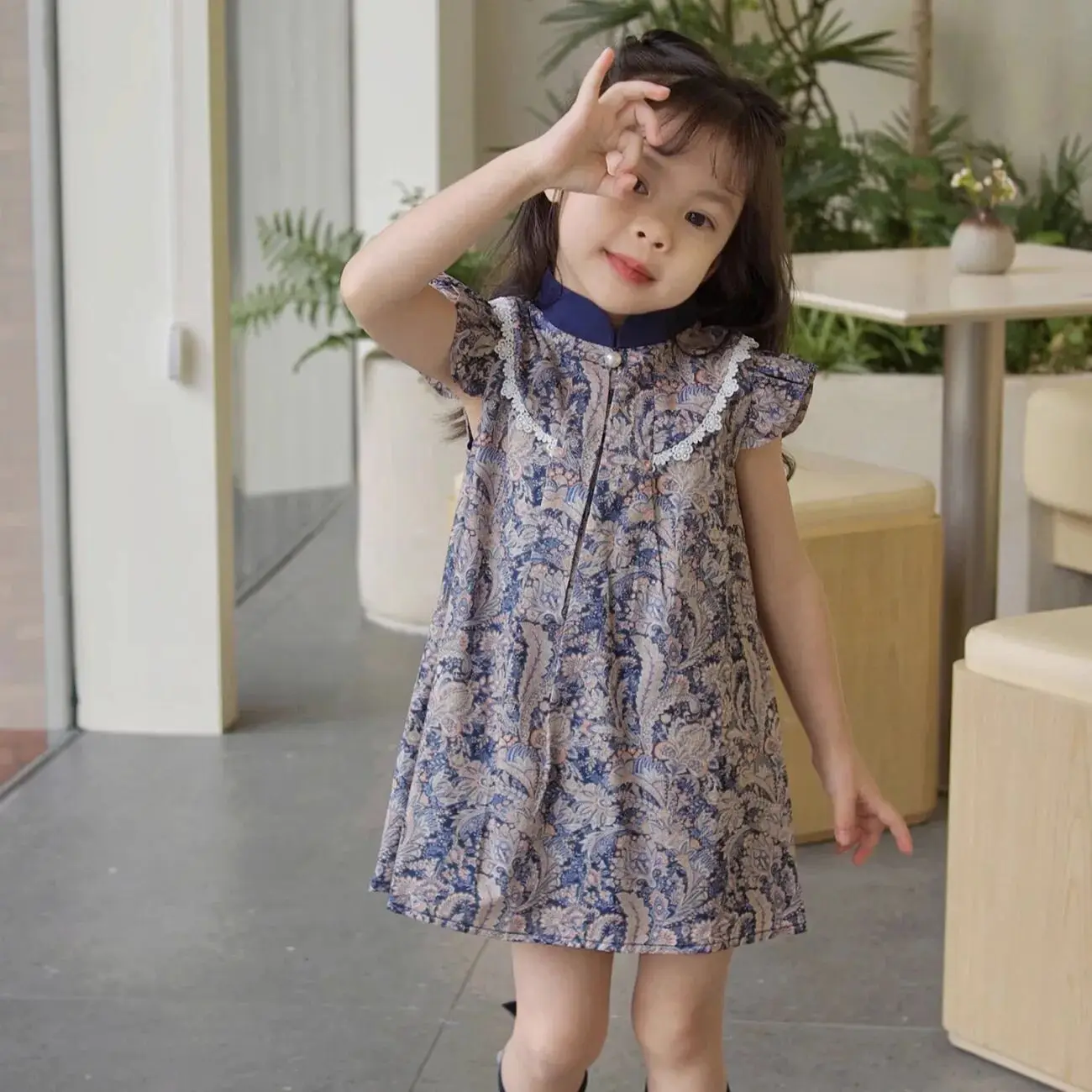 

Summer children's dress new style baby girl dress improved Chinese style cheongsam girl's western-style