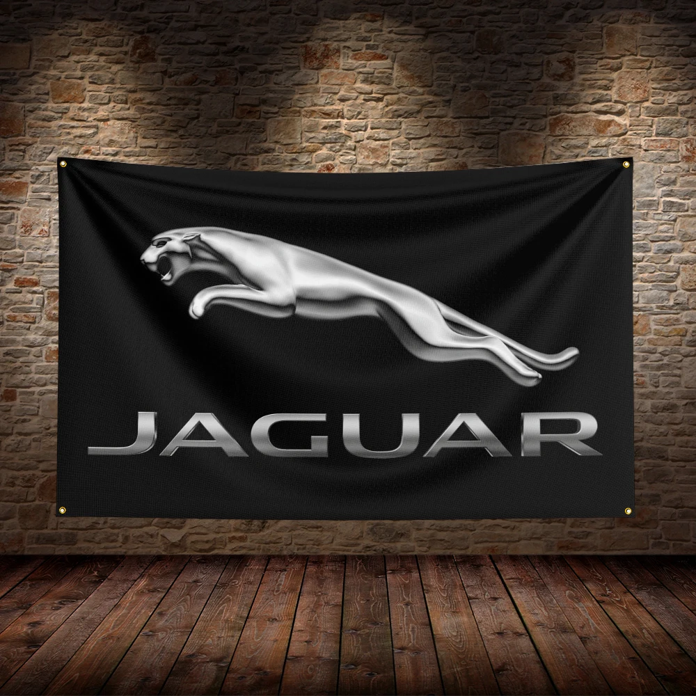 3x5 Ft J-Jaguars Racing  Flag Polyester Printed Car Flags for Room Garage Decor