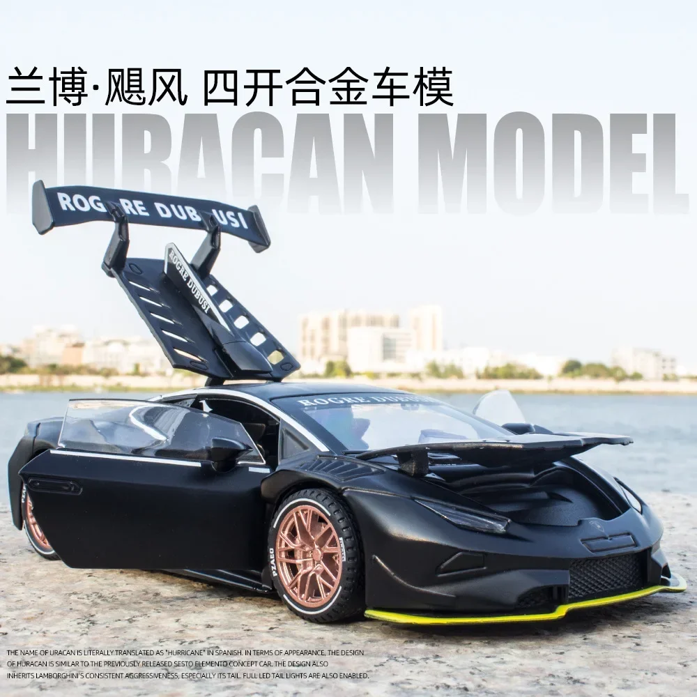 1:32 Lamborghini Huracan High Simulation Diecast Metal Alloy Model car Sound Light Pull Back Collection Kids Toy Gifts F91