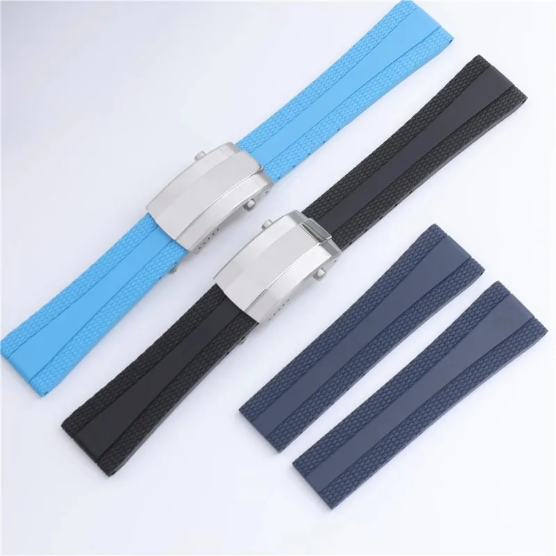 Silikonowa opaska na nadgarstek do zegarka Breitling z gumowym paskiem Nowa składana bransoletka do zegarka Super Ocean Avengers 22 mm
