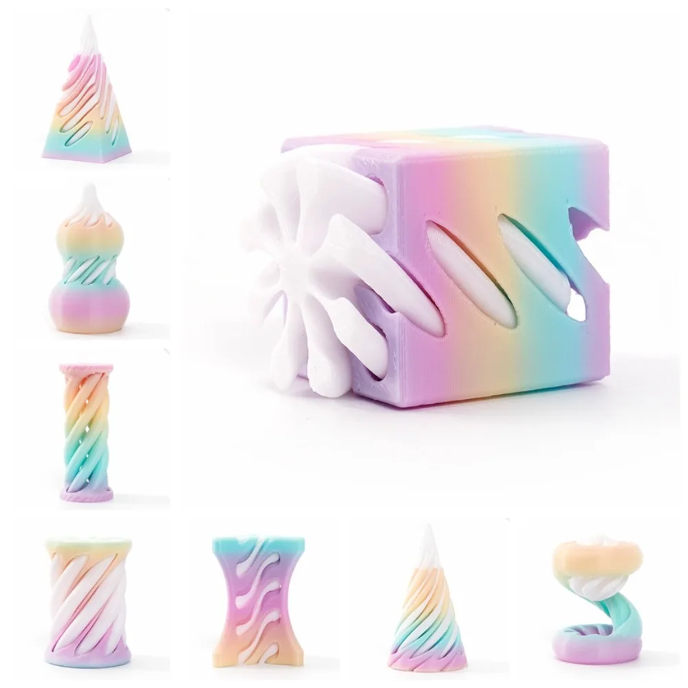 

Прозрачная скульптура, 3D печатная спиральная конусная игрушка, декоративные украшения, невозможная пирамида, вихревая нить, спиральная гайка