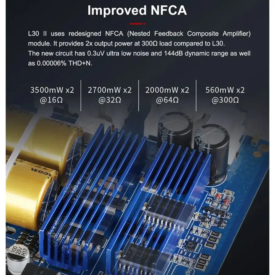 TOPPING L30 II NFCA amplificateur casque 6.35MM 3500mW × 2 préampli Audio haute résolution 560mW × 2 ampli HiFi