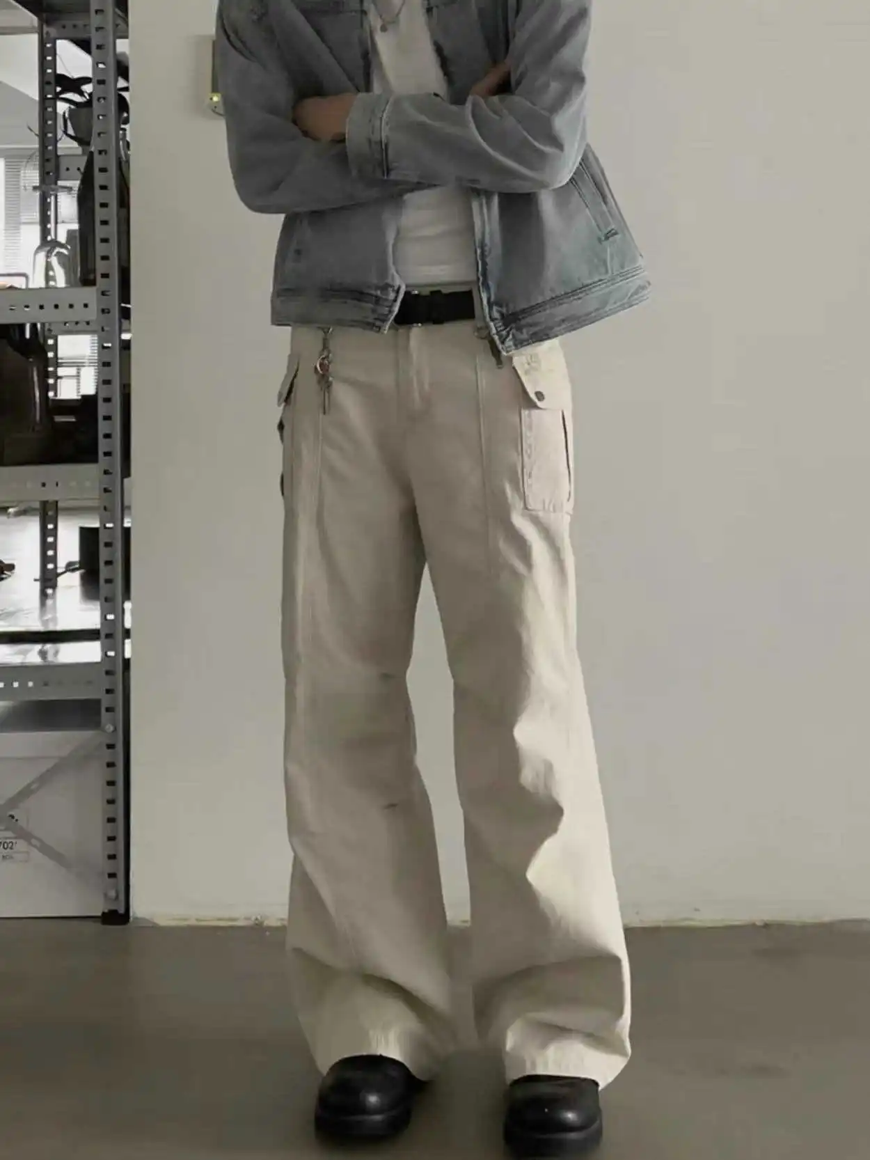 

American Retro Waed out Loose Casual Pants Straight Leg Workwear Trousers for Men And Women Street Sle All-Match Long Pants