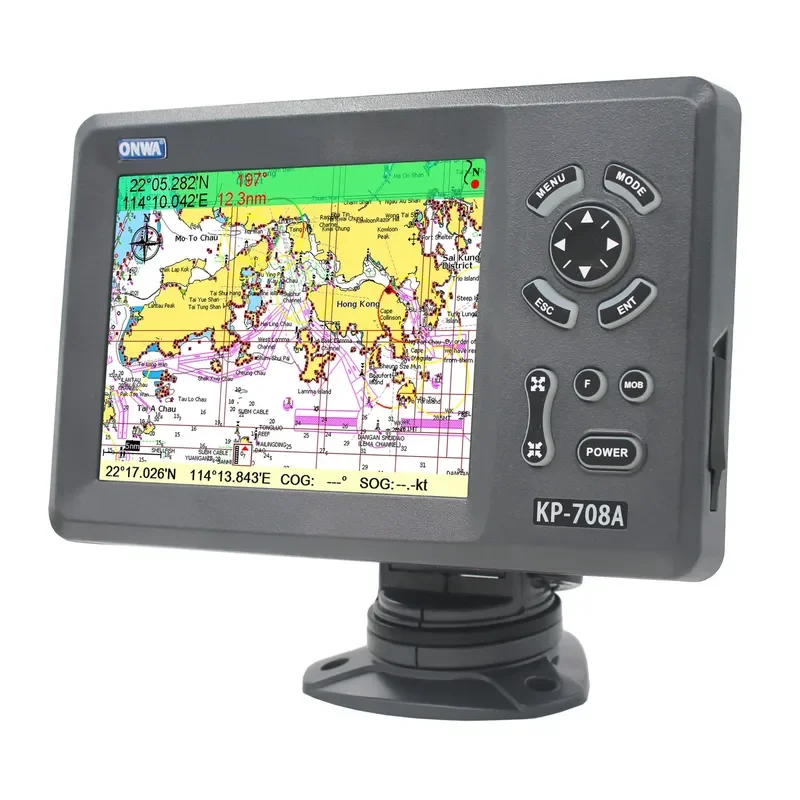 ONWA KP-708A 7 Inch LCD GPS Chart Plotter Built In Class B AIS Transponder Marine Navigation System for Boat Yacht Fishing
