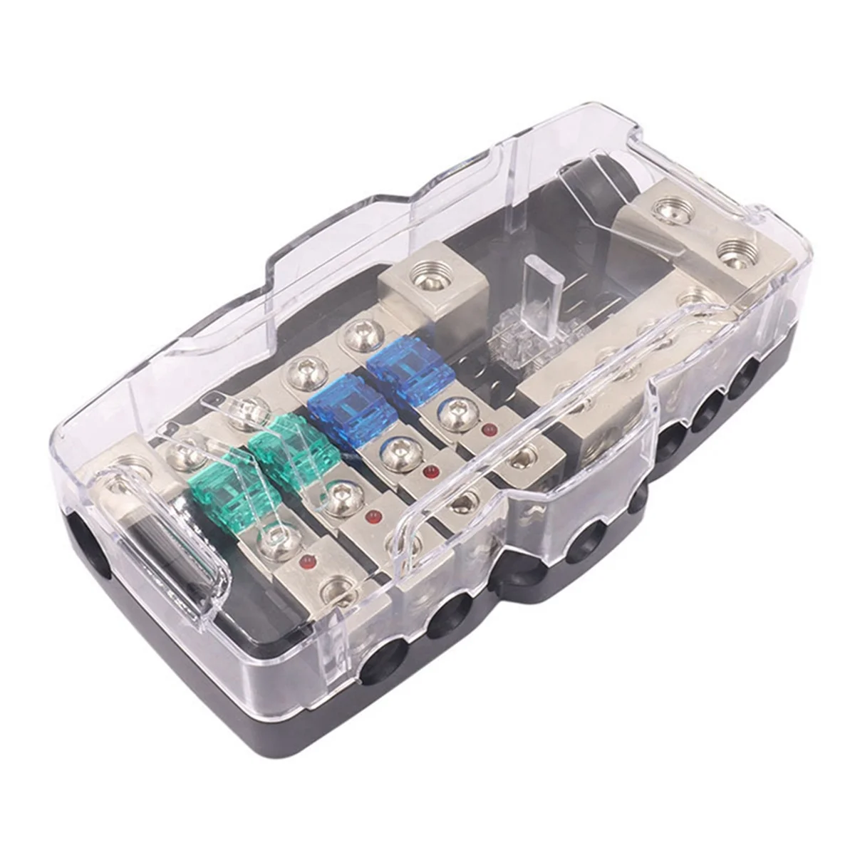 Car Audio Stereo Holder Fuse Block Fuse Box Car Audio Stereo Multi‑Functional 4 Way Distribution Holder for SUV ATV UTV