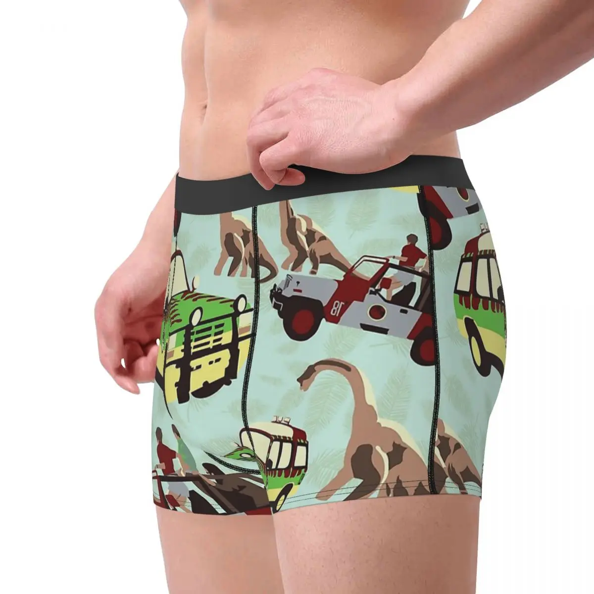 Dinosaur Dinosaurs Jurassic Ride Human Car Underpants Cotton Panties Man Underwear Sexy Shorts Boxer Briefs