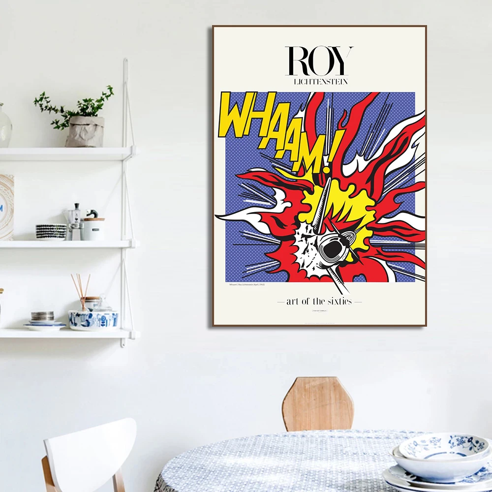 1pc frameless Canvas Painting Pop Art Roy Lichtenstein Canvas Painting Woman Portrait Posters and Prints Abstract Art for Living