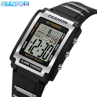 Digital Watches For Men Waterproof 31mm Ultra-thin Electronic Wristwatch Chronograph Sport SYNOKE Watch 9850