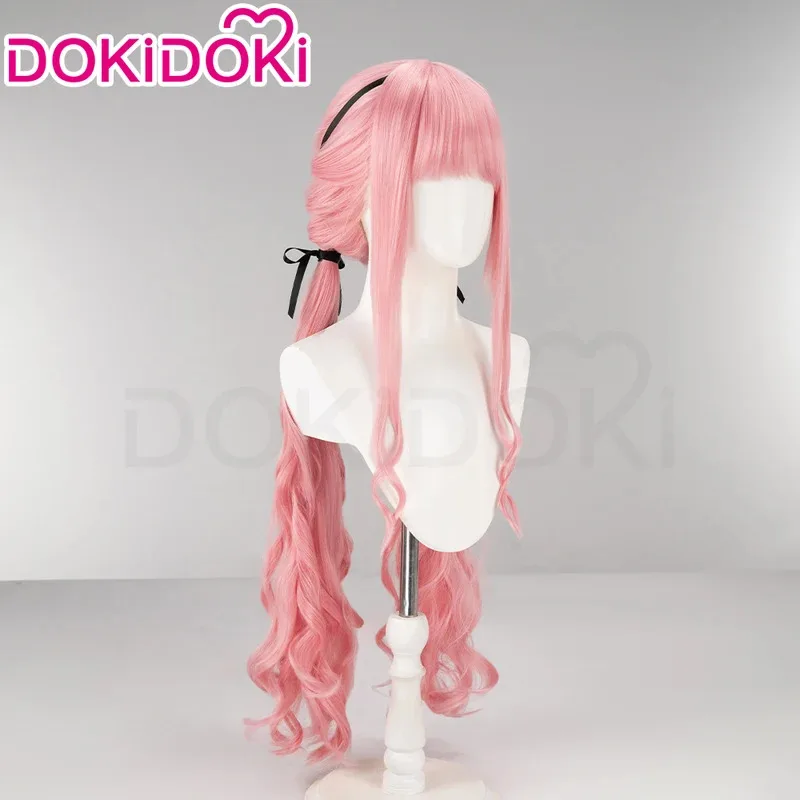 

2025 enen Game Infinity DokiDoki Женщины 80 см Длинный Розовый Никки Косплей Парик Лолиты Бесплатная Кепка
