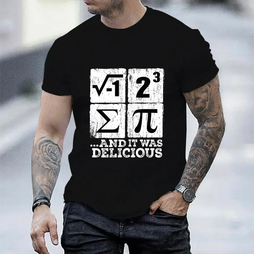 Męskie koszulki Summer I Ate Some Pi Design Tshirt Funny I Ate Some Pie Math Nerd Humor Classic Retro Short Sleeve Top Tee Clothing