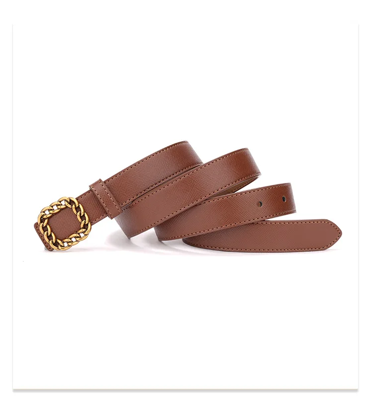 女性の本革牛革ベルト、多用途でファッショナブルな女性の装飾ベルト、新しいシンプルな装飾ジーンズベルト