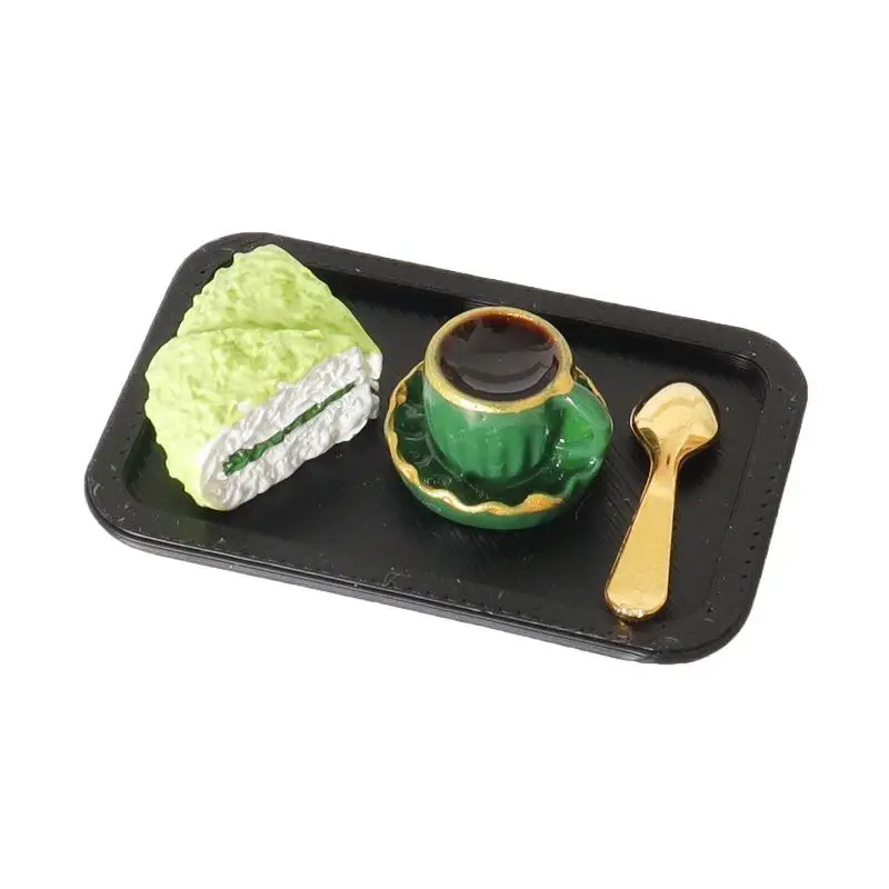 Decoración de escena de té de la tarde, casa de muñecas en miniatura, bandeja de café Dim Sum, juego de cocina, Mini comida para muñeca Blyth, accesorios de juguete, 5 uds.