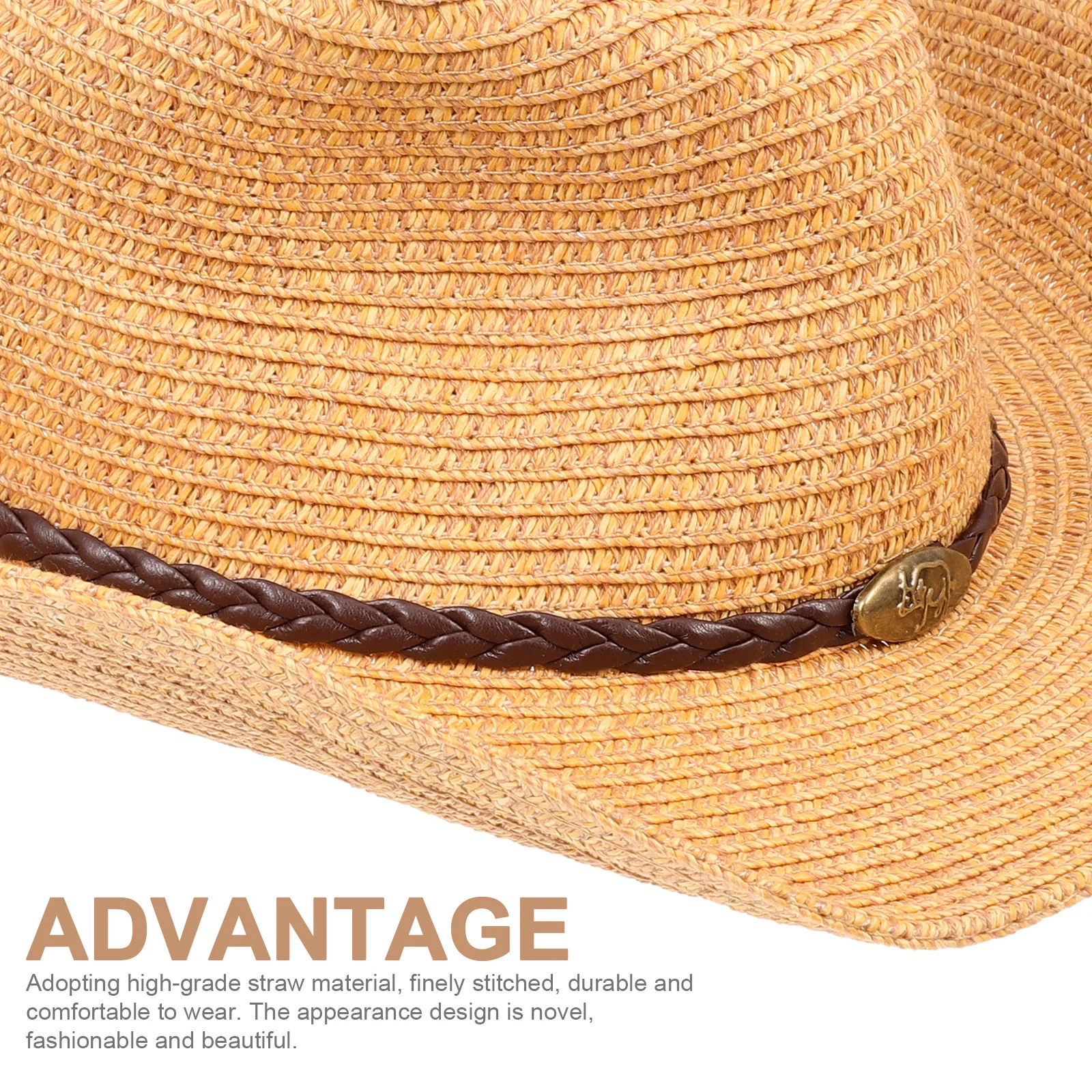 

Straw Wide Brim Sun Hat Premium Straw Material Soft Durable Western Style Outdoor Women Hat Personalized Cover