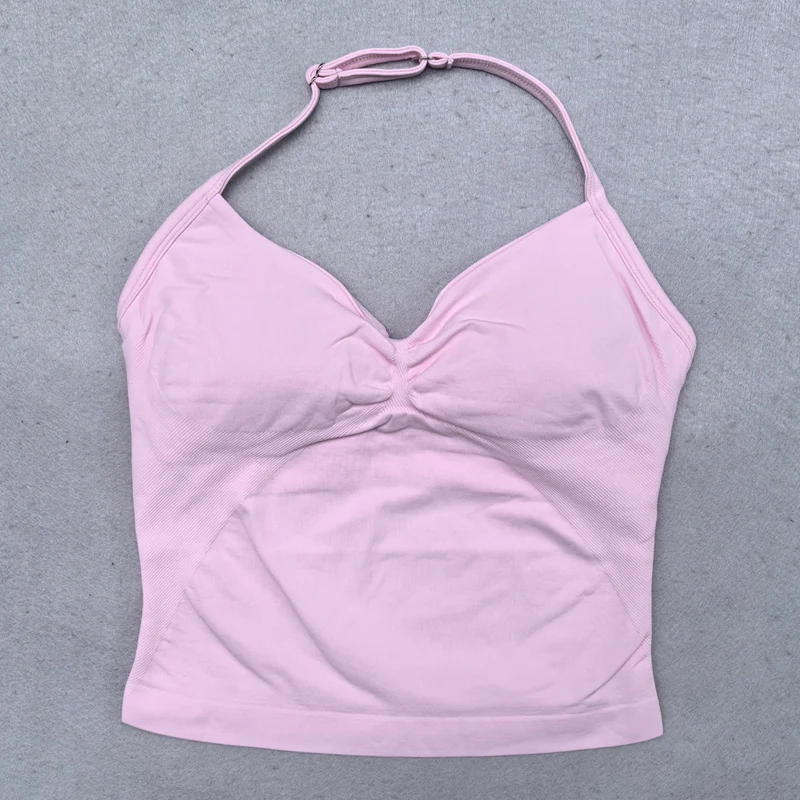 Verstellbares Sport-Träger-Top für Damen, rückenfrei, mit integriertem BH, Yoga-Kleidung, ärmellose Hemden, Workout-Outfits, Tank-Top – Detail 7