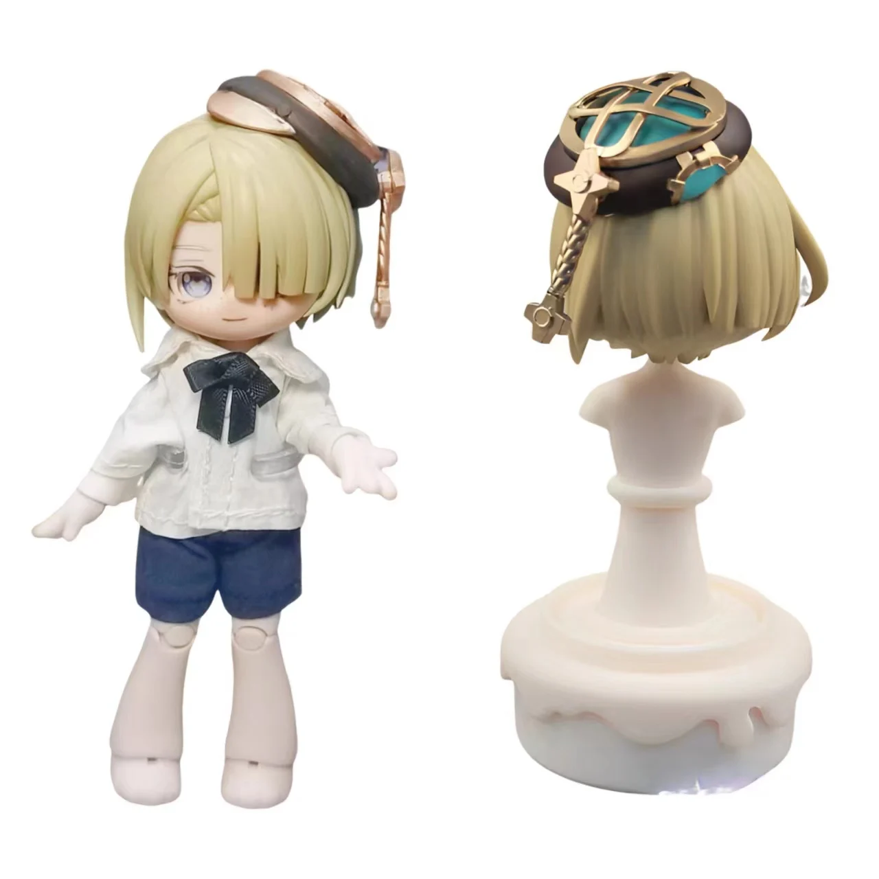 Cute Freminet  Ob11 GSC Hair Handmade Water Paste Face Alternate Expression Genshin Impact Anime Doll Accessories