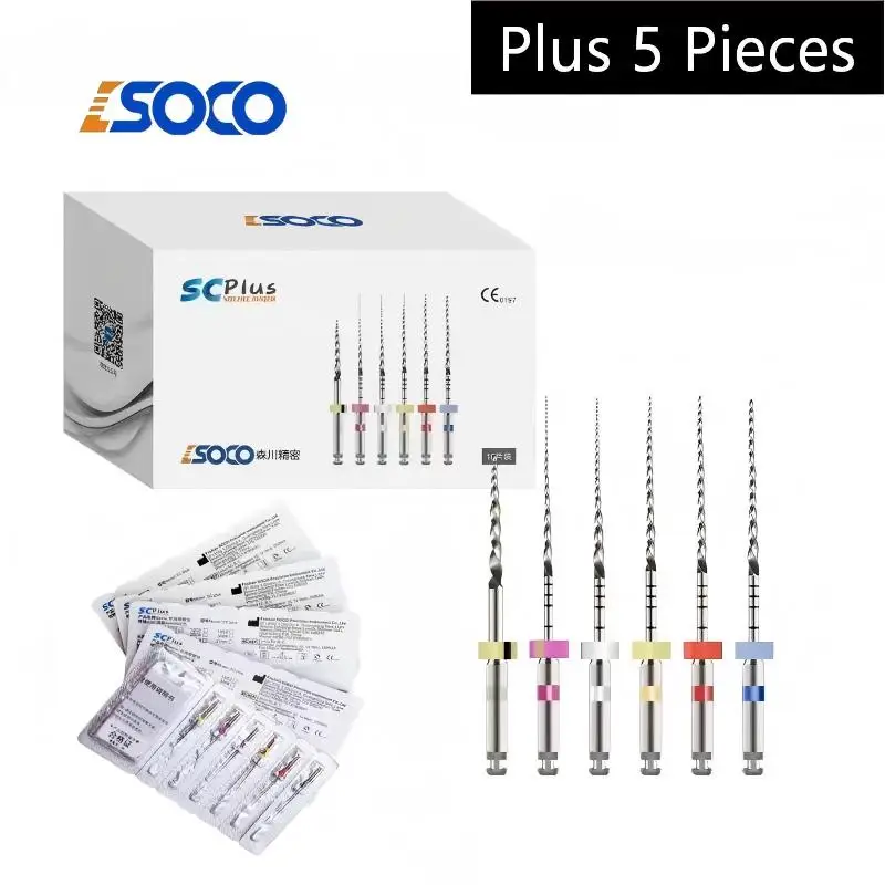SOCO COXO PLUS Heat-Activated NiTi Endodontic Files, 5 Boxes Flexible Root Canal Instruments for Root Canal Preparation