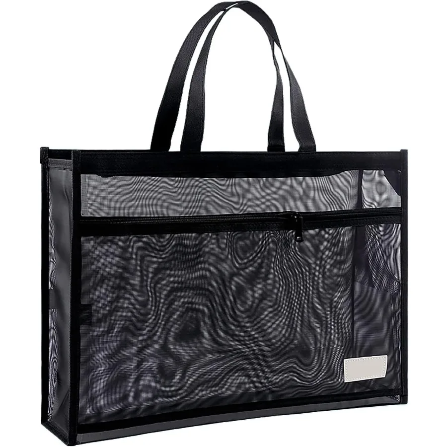 حقيبة تخزين الملصقات الشفافة مقاس 18 × 12 بوصة مع مقبض ومنظم سحاب لمحافظ الفن وكتب الرسم ولوحات الإعلانات #2