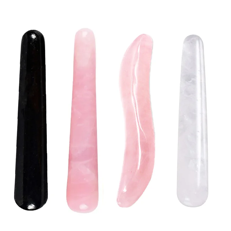 Natural Quartz Yoni Wand Crystal Massage Stick Trigger Point Acupuncture Pen Face Scraping Eye Beauty Care Tool