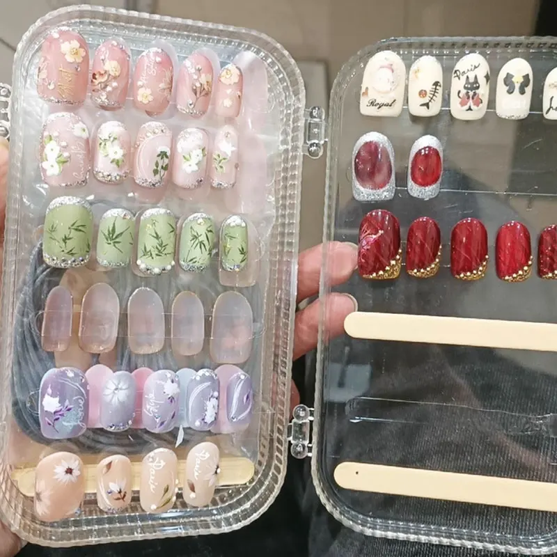 

Пластиковый органайзер для хранения ногтей большой емкости, трехсекционный, для накладных ногтей и типсов