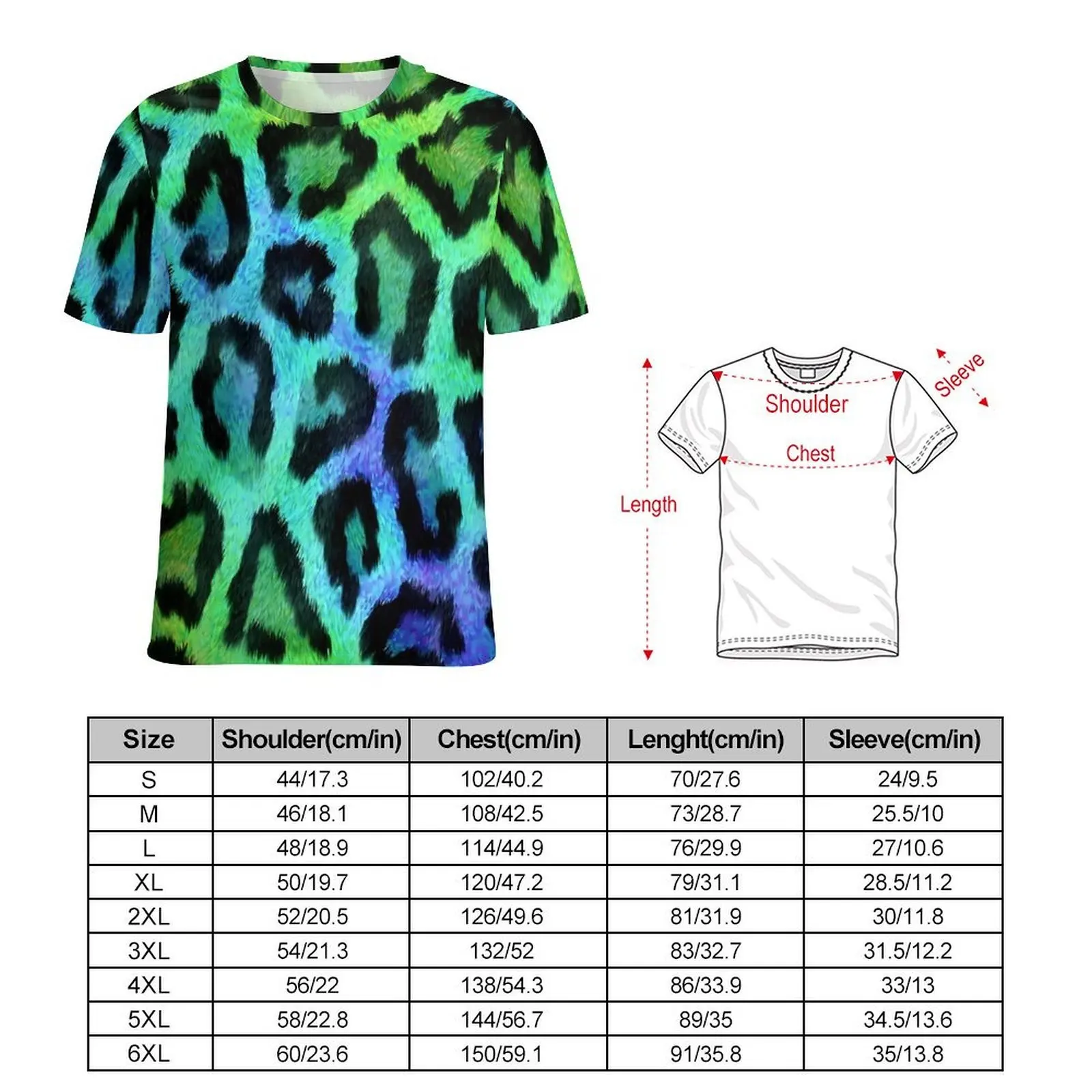 Two Tone T Shirt For Man Leopard Print Design O Neck T-Shirts Summer Trendy Tops Short Sleeve Aesthetic Oversized Tee Shirt Gift