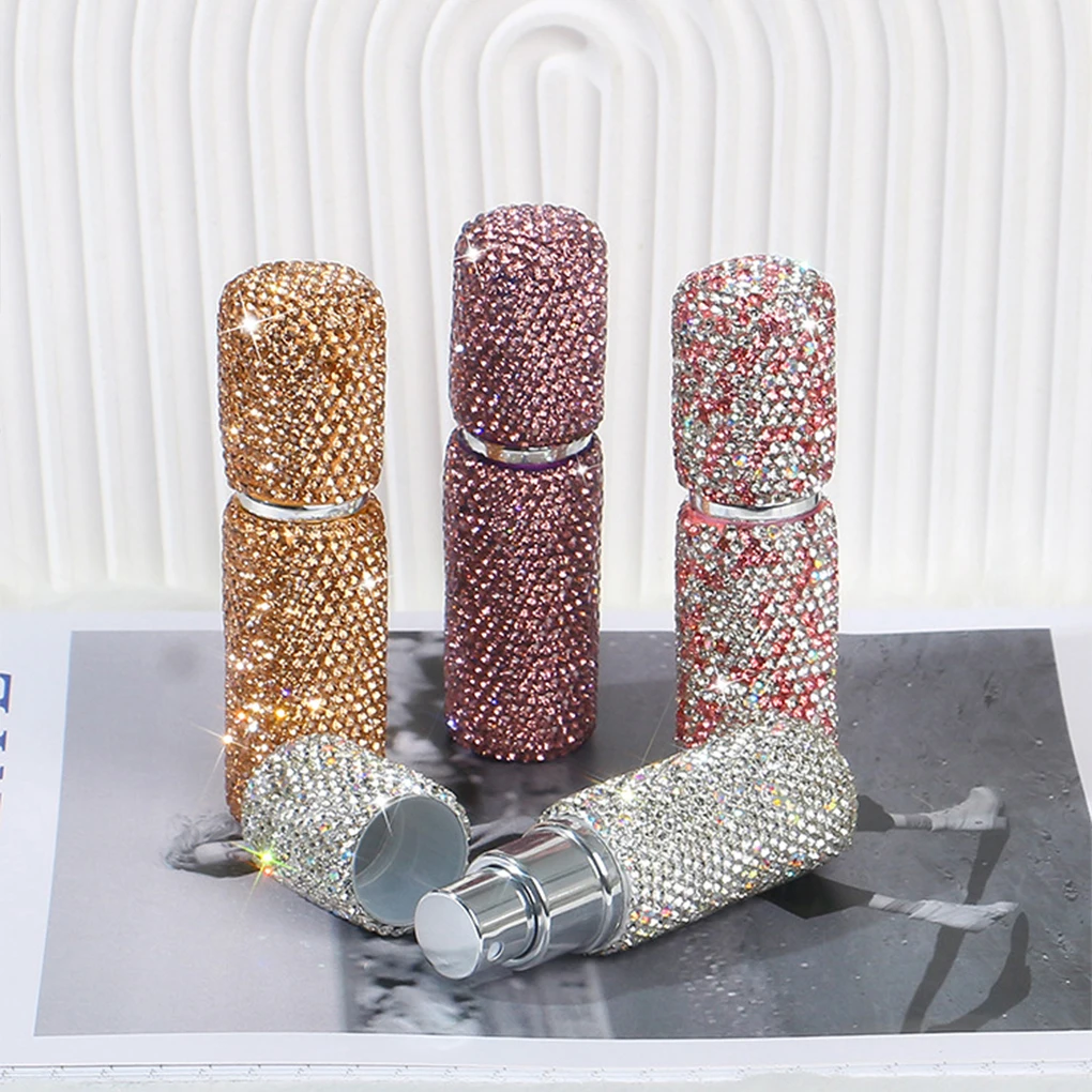 10ml Crystal Perfume Spray Bottle Travel Refillable Bottles Mini Potable Bling Glitter Empty Cosmetic Containers Atomizer Bottle