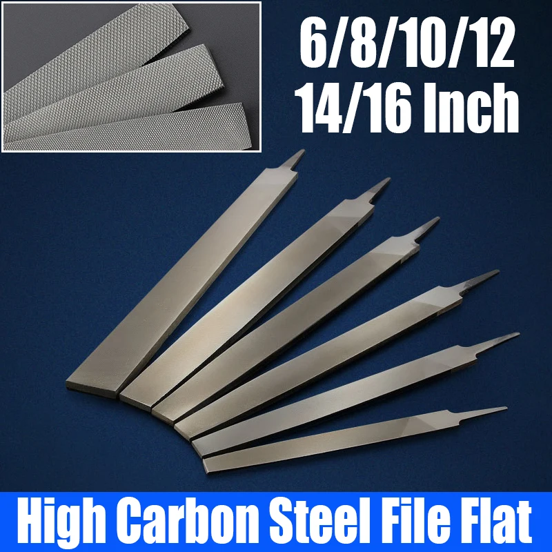 1PCS 6/8/10/12/14/16 Inch T12 High Carbon Steel File Flat File Fine/Medium/Coarse Toothed Flat Files Rasps Hand File Tool