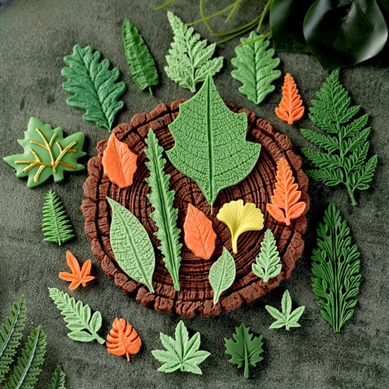 3D Leaves  Silicone Molds Maple Leaves Rainforest Theme Fondant Cake Chocolate Mould Party Baking Tools Cake Decorating Tools