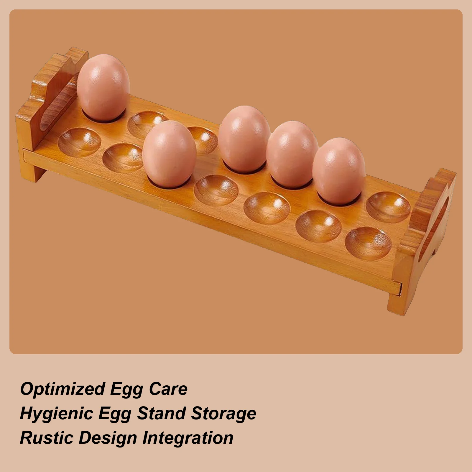 

Egg Holder 14-Slots Rustic Kitchen Decoration Counter Wood Egg Storage Rack For RV Picnic Kitchen Apartment Restaurant Dormitory