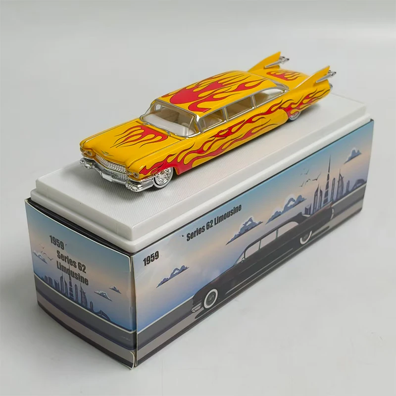 

Металлическая модель автомобиля в масштабе 1/64, Big Rocket 1959 Cadi, удлиненная версия.