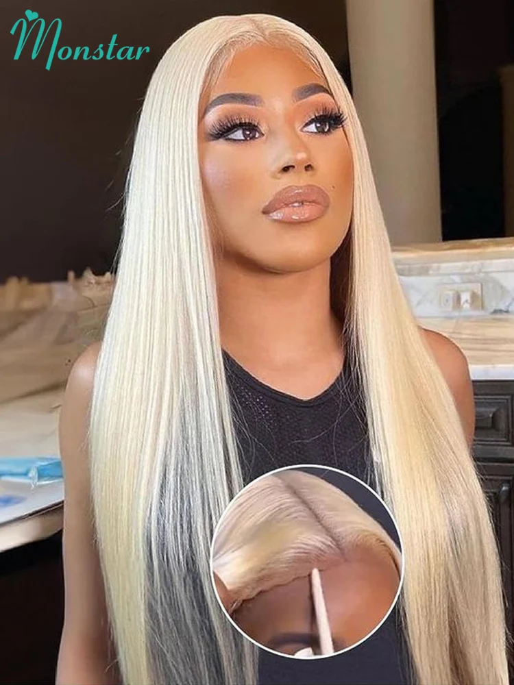 Blonde Straight Glueless Wig Human Hair Ready To Wear Pre Plucked Pre Cut 5x5 Closure Wig for Women 613 Hd Lace Frontal Wig 13x6