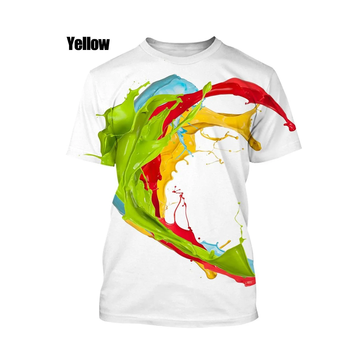 3D Printed Men's T-shirt Paint and Ink Splash Print T-shirt Summer Casual Short Sleeve Crewneck Shirt Top