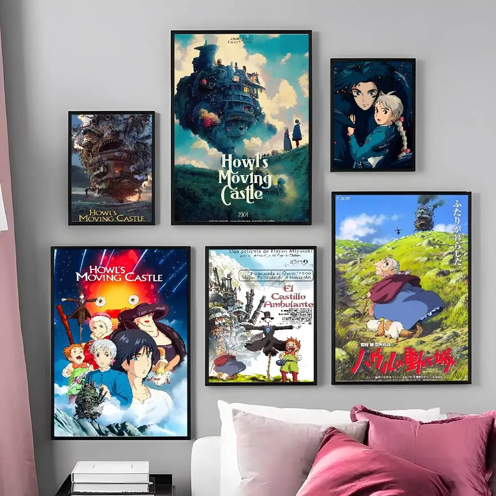 الكرتون الكلاسيكية أنيمي Howls M-Moving C-القلعة المشارك الفن مع يطبع غرفة نوم المنزل غرفة المعيشة الديكور هدية #4