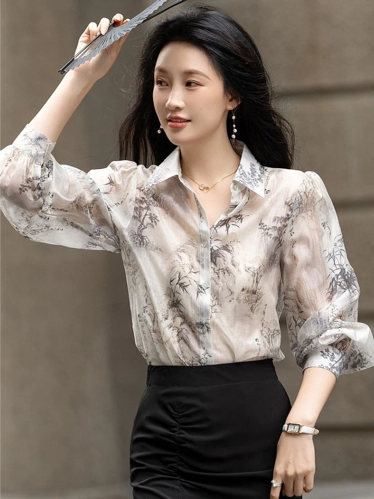 

Новые элегантные женские блузки, рубашки для женщин, блузы с длинным рукавом, повседневные топы.