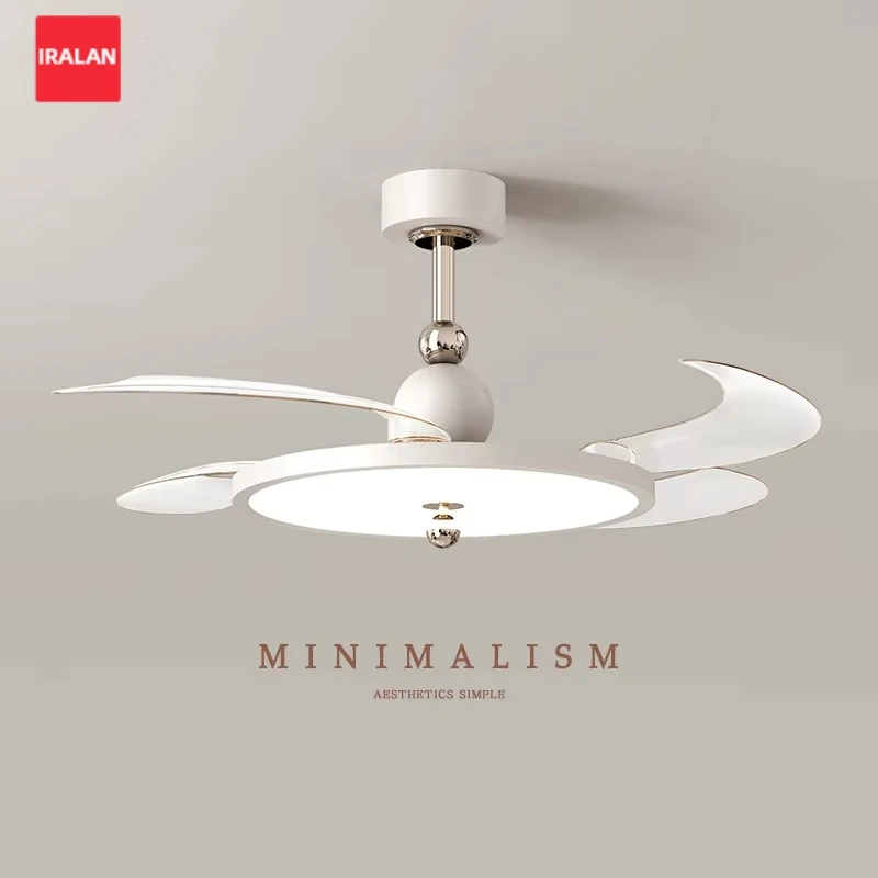 IRALAN Modern LED Ceiling Fan Light Room Decor Low Floor Decorative Lamp 42/48 Inch Energy Saving Lamp with Fan for Bedroom