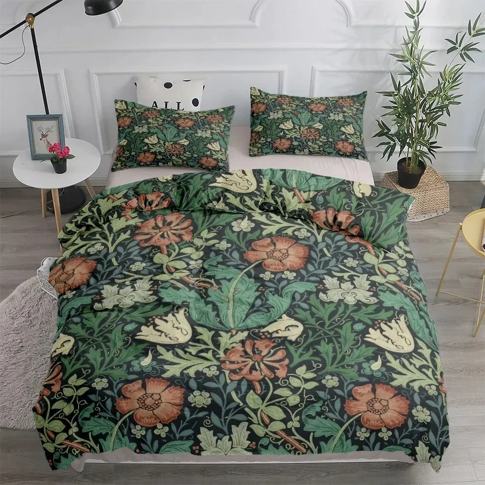 

William Morris Neoclassical Floral And Birds Duvet Cover Set EU Single Double King US Twin Full Queen Size Bed Set