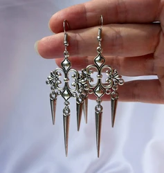 Hippie Chic Rivet Tassel Drop Earrings Grunge Aesthetic Punk Dangle Earrings for Women Y2K Retro Korean Fashion Earrings