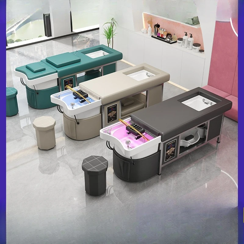 

Thai head treatment bed special foot treatment shampoo bed with water circulation fumigation integrated special