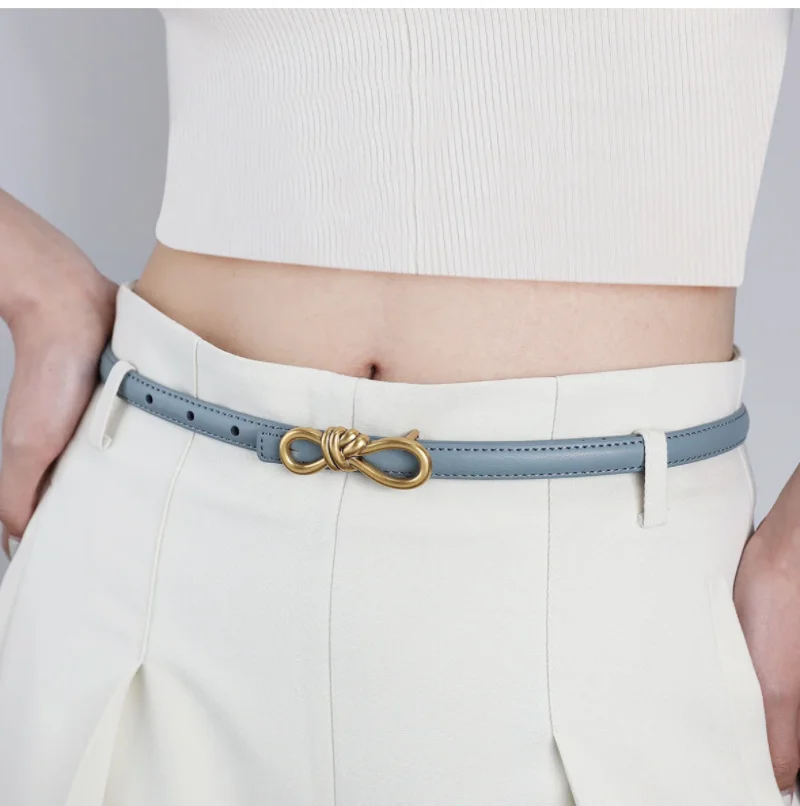 

Versatile fashion leather women's belt cowhide with slacks dress women's thin belt