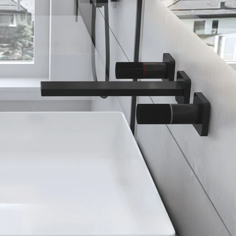 

Double handle concealed wall type double handle concealed washbasin faucet hot and cold washbasin table basin