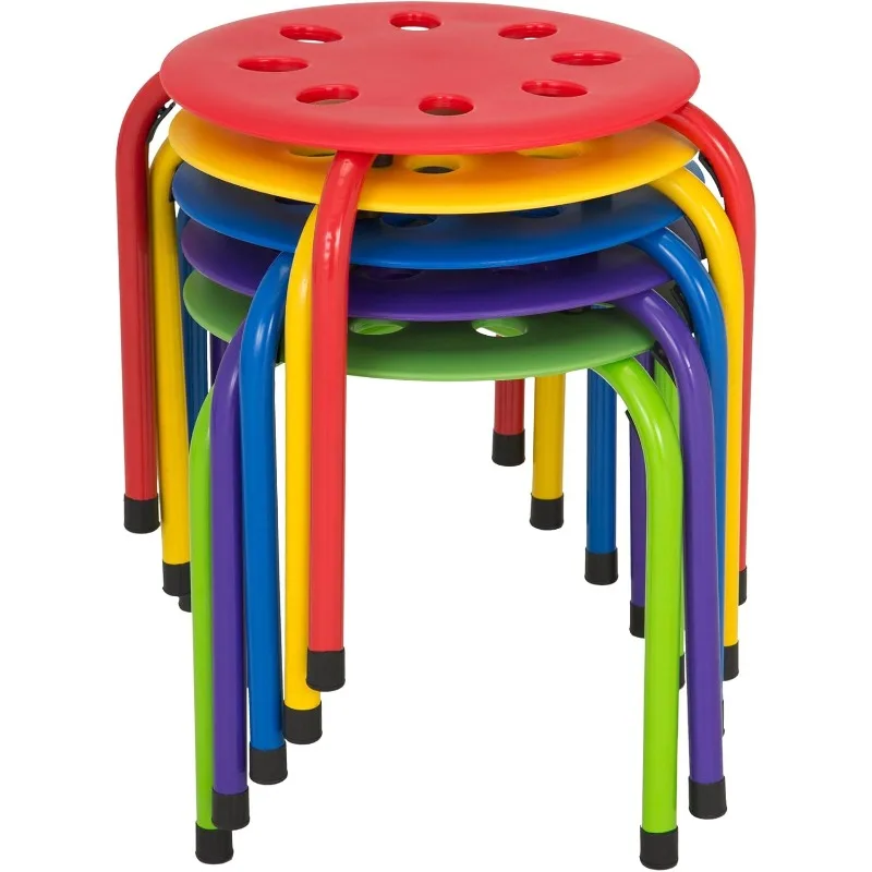 

Commercial Furniture Daycare Stacking Stools for Kids, Children's Portable Nesting Classroom Stools, Assorted Color, Pack of 5