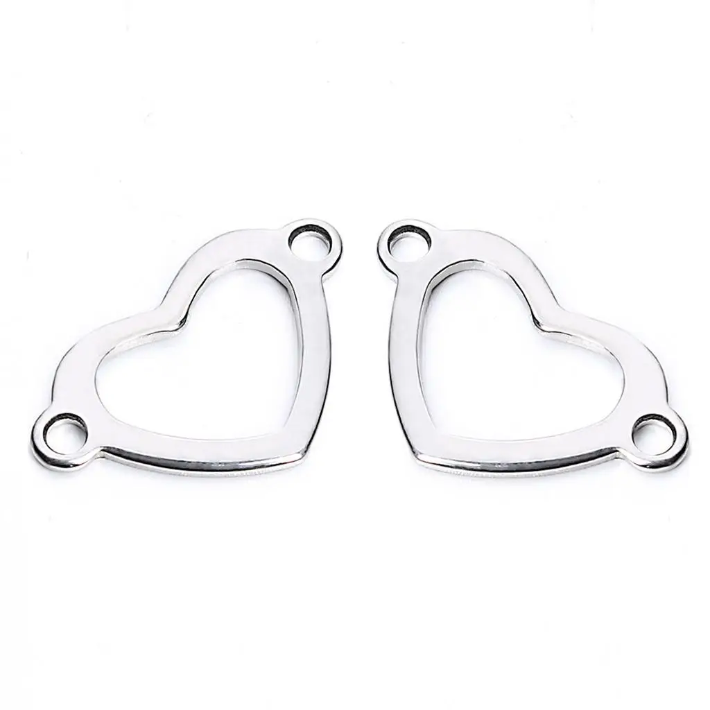 20 Pieces Metal Flat Heart Shaped Blank Coin Stamping Charms Tag Pendants