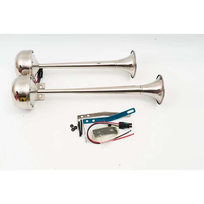 

Truck truck stainless steel double tube car horn 12v electronically controlled gas horn