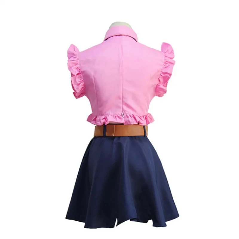 COSAnime Danganronpa Chihiro Fujisaki Cosplay Costume JK School Uniform Set Brown Pleated Skirt Halloween Outfit for Women