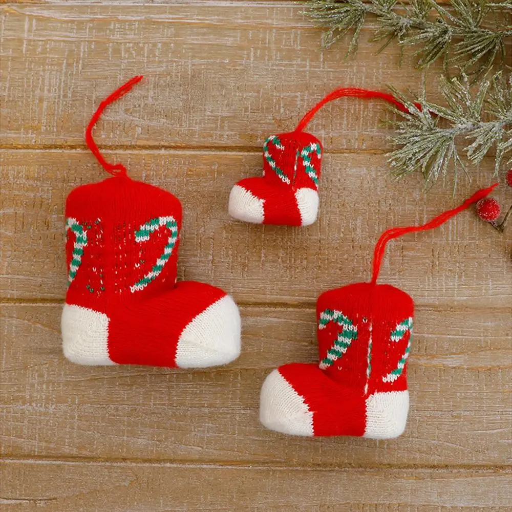 Knitted Christmas Boots Pendant Colorful Festival Mini Christmas Socks Ornaments Elegant Christmas Tree Pendant Party Favors