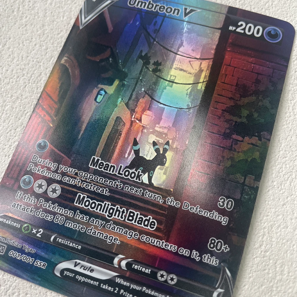 New 1Pcs/set Diy Pokemon Pocket Moon Eevee Self Control Collect Signature Trading Flash Card Anime Cartoon Children Birthday Gif