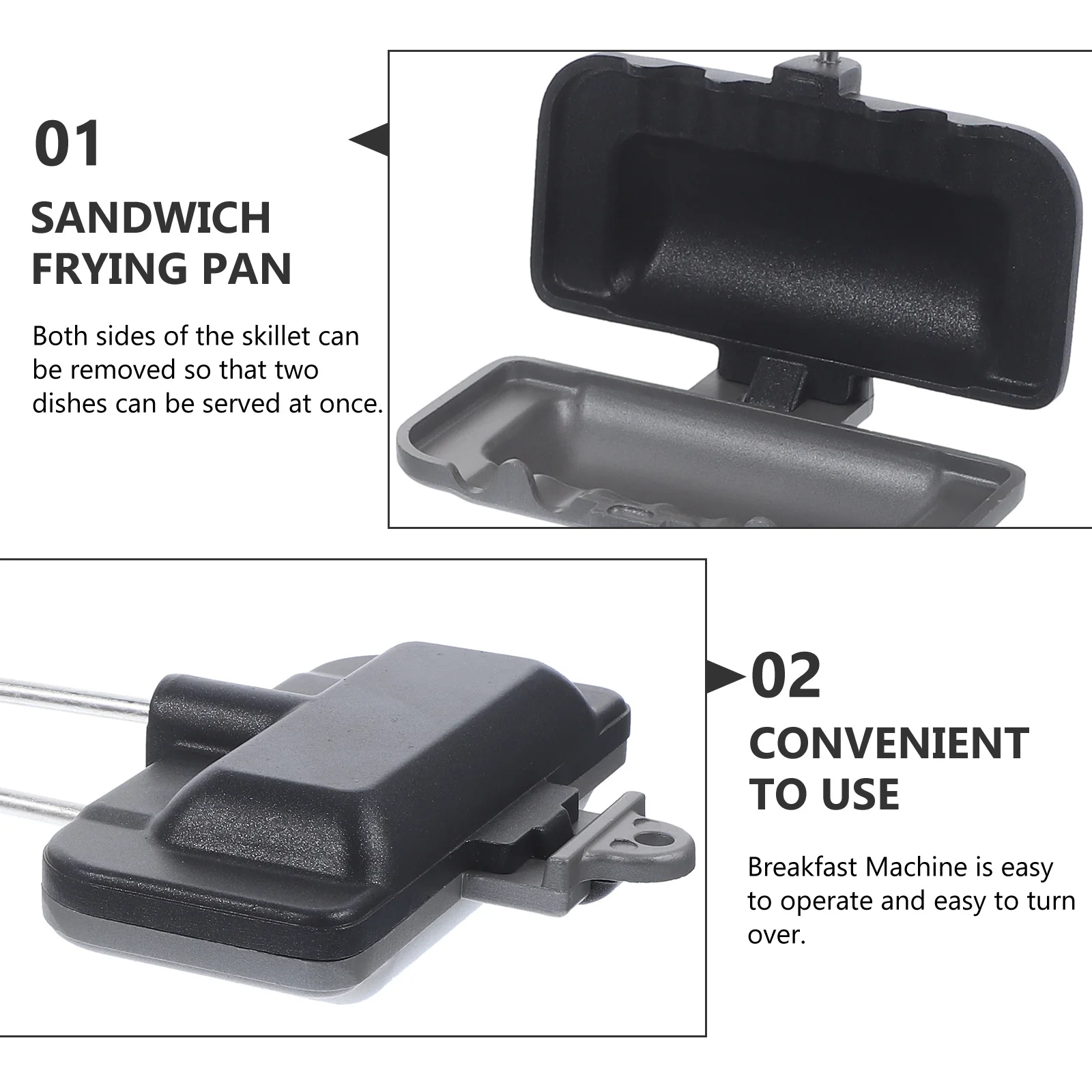 

Сковорода для сэндвичей с антипригарным покрытием, двухсторонняя форма, съемная сковорода, эргономичная ручка, кухонный гаджет, кулинария для завтрака
