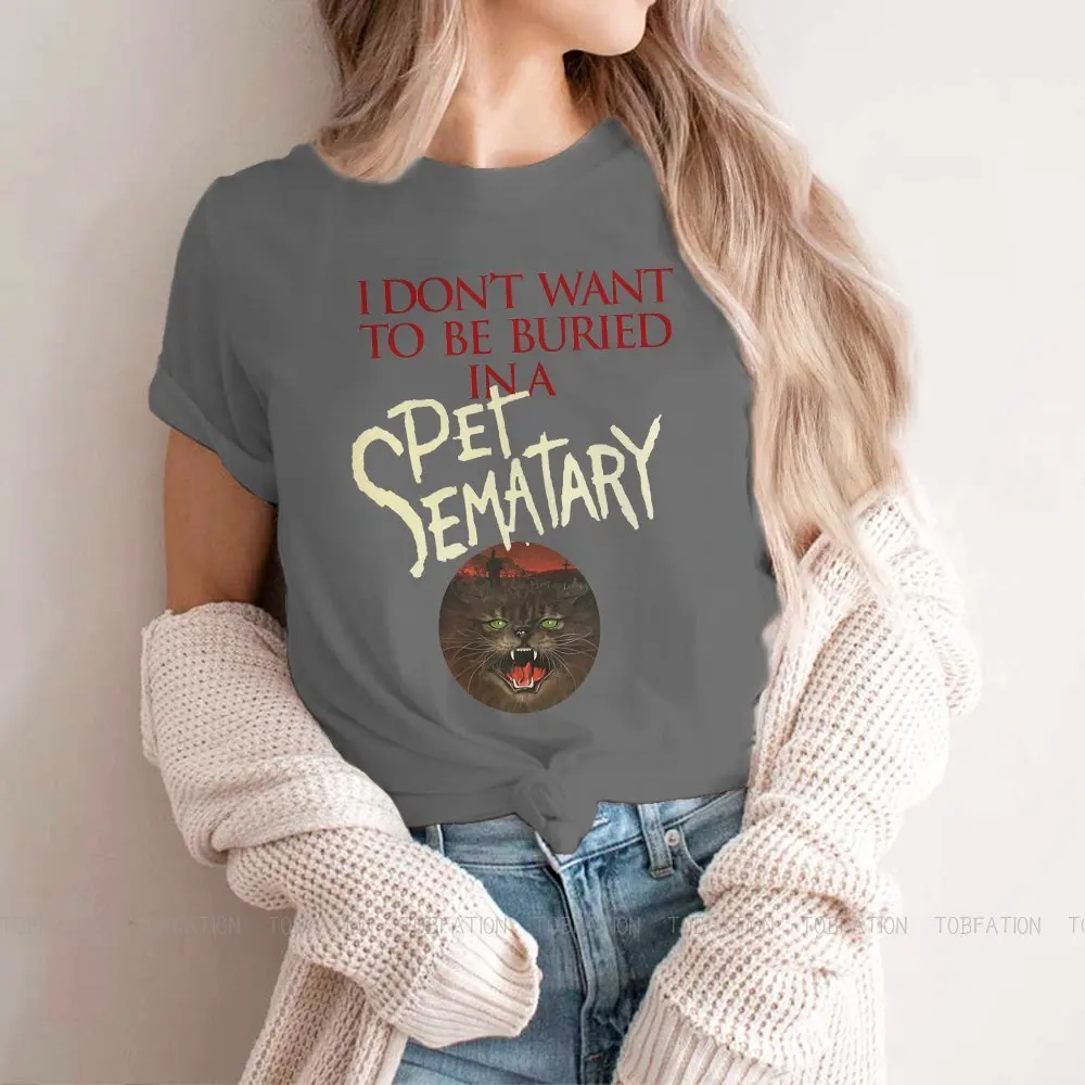 Pet Sematary Round Collar TShirt Ramone Cool and Ordinary Fabric Basic T Shirt Woman's Tops New Design Hot Sale